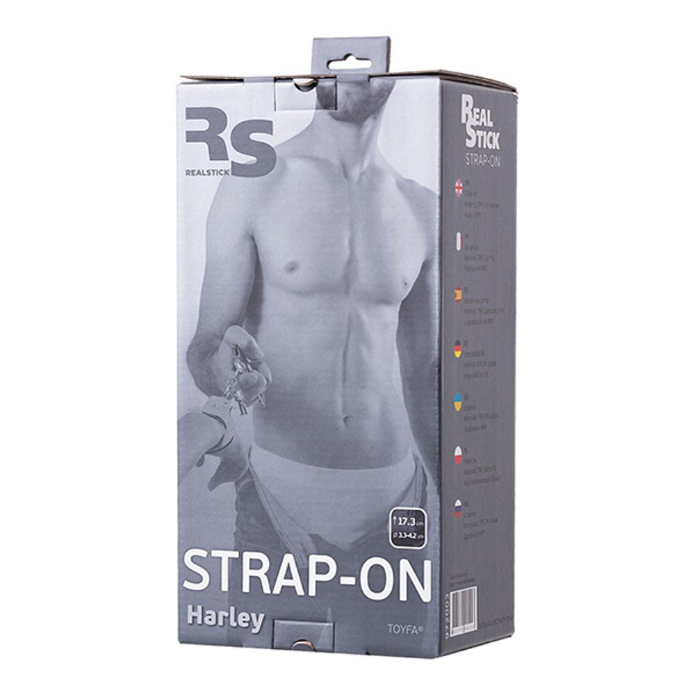 Телесный страпон на трусиках 17,3см ToyFa RealStick Strap-On Harley 972003