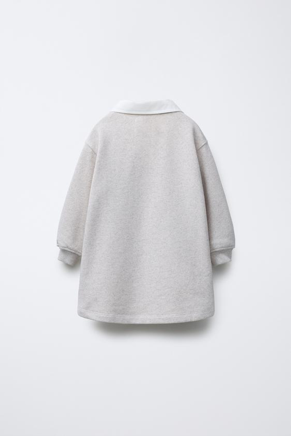 ZARA ПЛАТЬЕ ПОЛО С ПРИНТОМ MINNIE MOUSE © DISNEY, СЕРЫЙ С МЕЛАНЖЕВЫМ ЭФФЕКТОМ