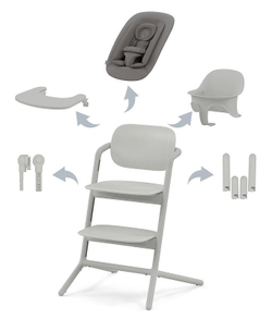 Стульчик для кормления Cybex Lemo 4 в 1 с мягкими чехлами Comfort Inlay Suede Grey/Suede Grey