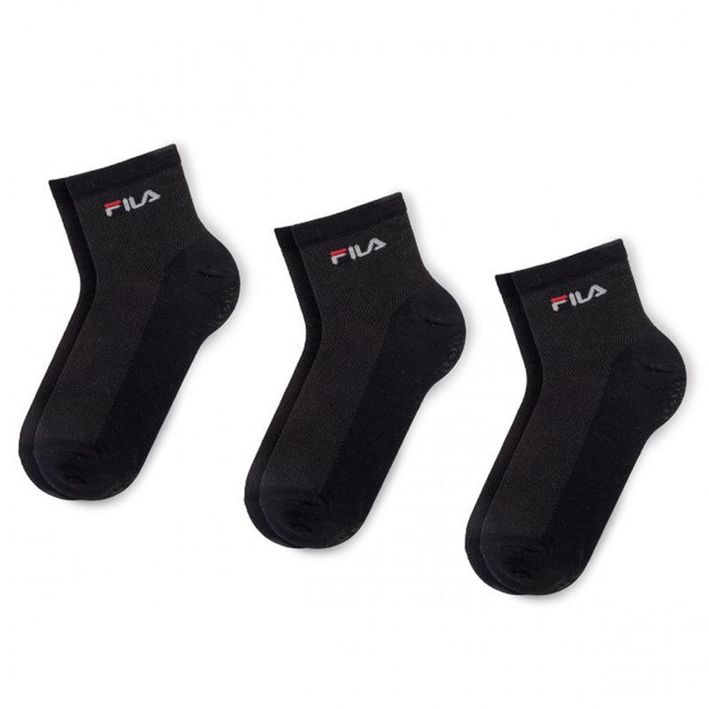 Теннисные носки Fila Quarter Mercerized Cotton 3P - black