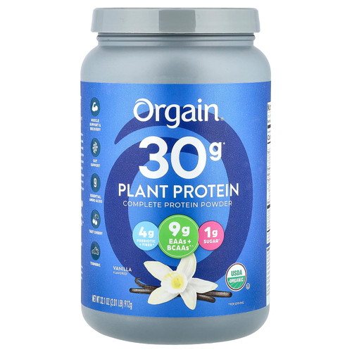 Orgain, Полноценный растительный протеиновый порошок, ваниль, 912 г (2,01 фунта)