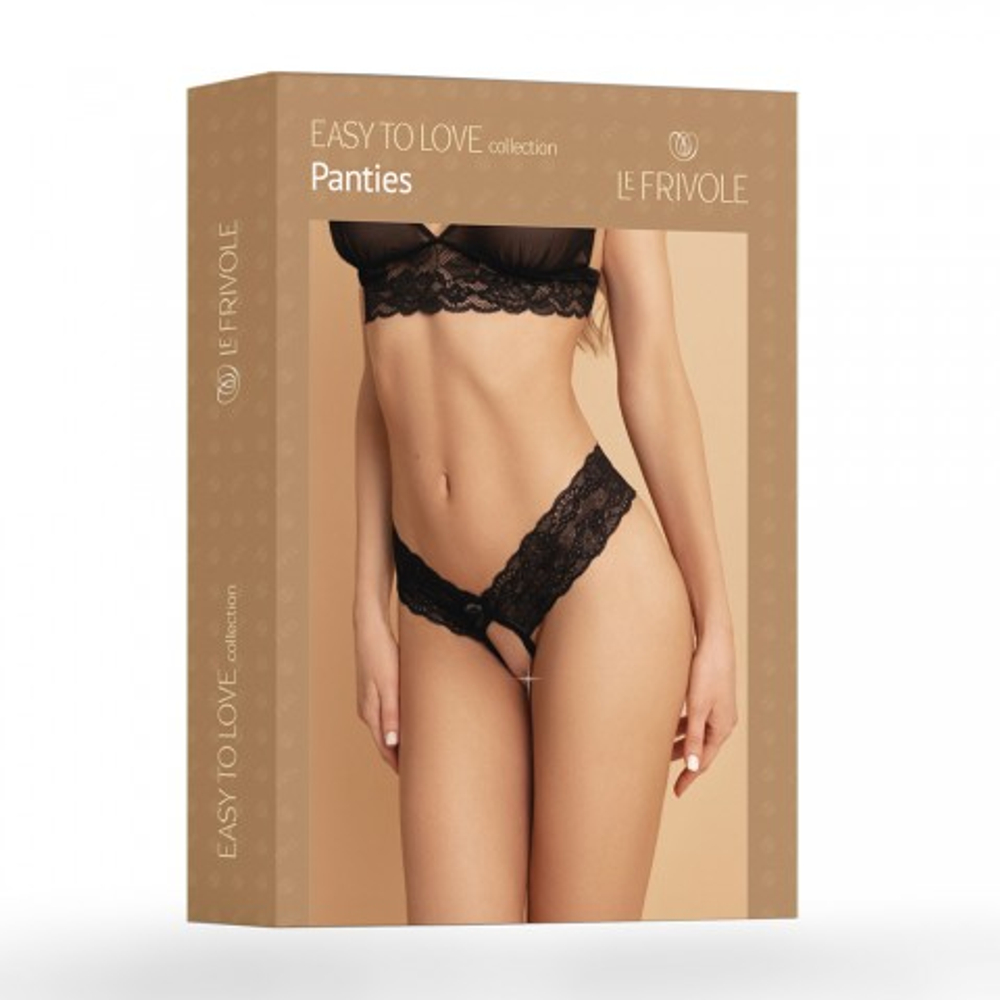 Пикантные трусики с доступом и кружевом в цветочный узор Easy to Love (2XL/3XL, 50-52)