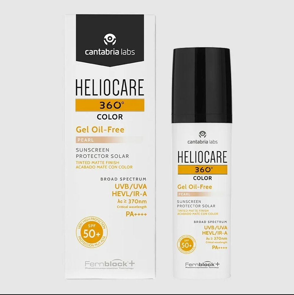 HELIOCARE 360º Color Gel Oil-Free SPF 50+ - тональный солнцезащитный гель без масла SPF50 (жемчужный), 50ml