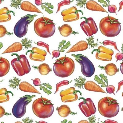 Seamless pattern of vegetables and fruit. illustration