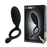 Эрекционное кольцо с клиторальным массажером Pretty Love ETHEL (Цвет: черный)