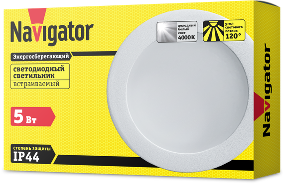 Панель светодиодная Navigator R70/57 NDL-RP4 5W 4000К 400Лм белая 28677