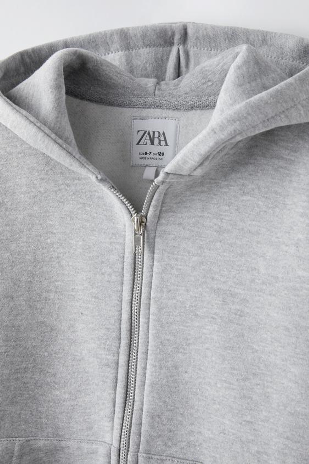 ZARA ХУДИ С МОЛНИЕЙ, СЕРЫЙ С МЕЛАНЖЕВЫМ ЭФФЕКТОМ