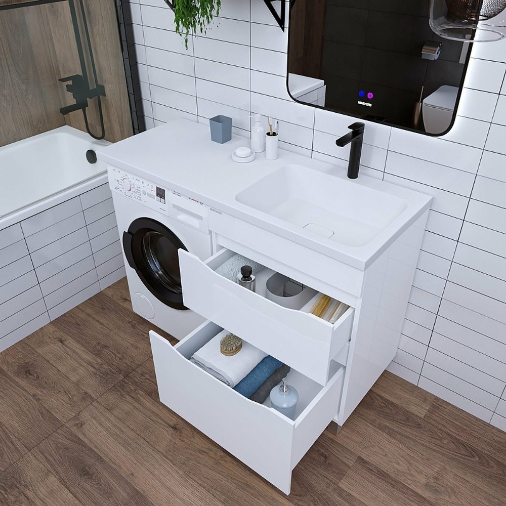 Раковина Grossman Madera Камилла 120 R 1101017 с местом под стиральную машину Белая