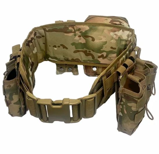 Пояс разгрузочный с подсумками и системой плечевых лямок (мультикам)