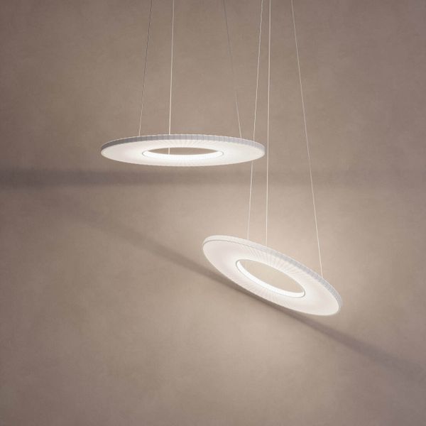 Подвесной светодиодный светильник с абажуром из ткани