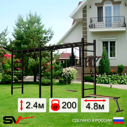 Уличная шведская стенка Sv Sport рукоход х 2 У55511 (Брусья/Скамья/Деревянные/Кронш бокс)
