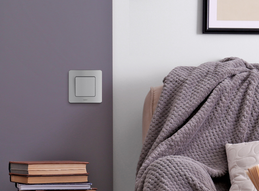 Выключатель 1-клавишный 10А 250В алюминий Inspiria Legrand