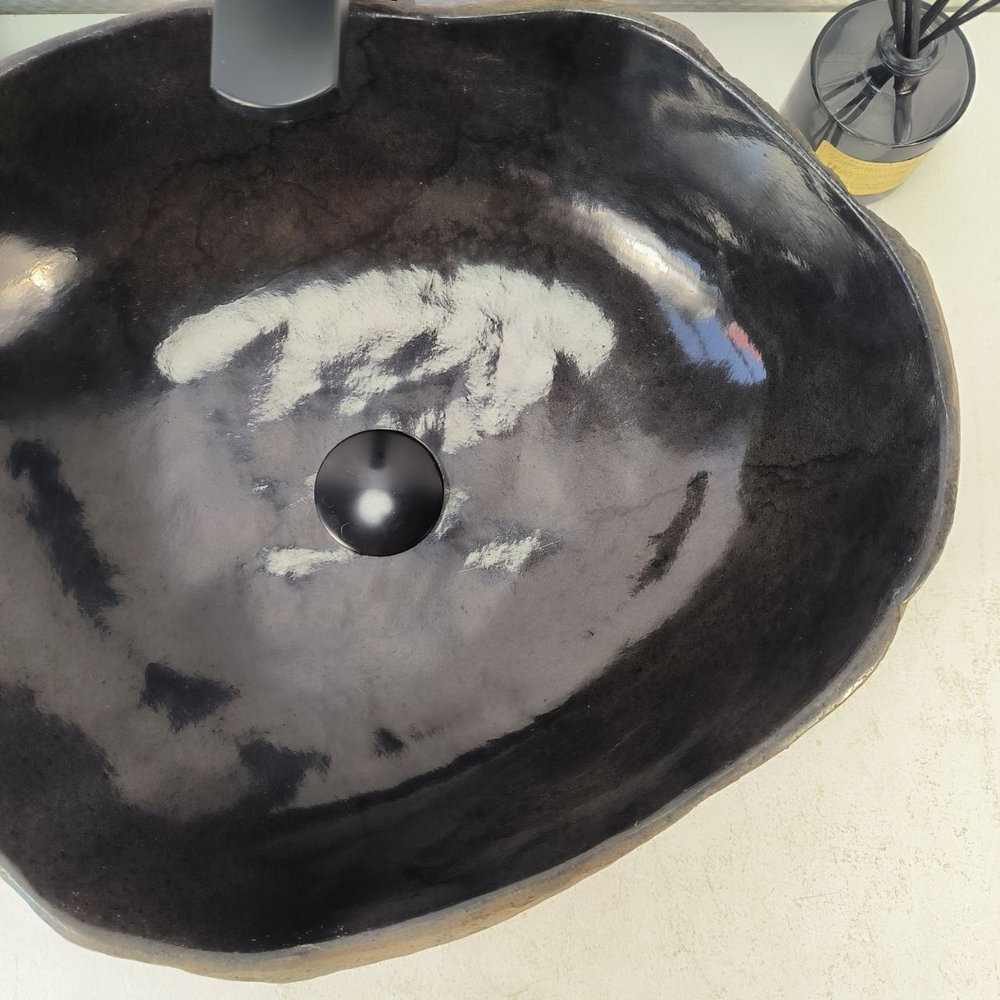 Каменная раковина из речного камня RS-05313 (48*41*15) 0856 из натурального камня