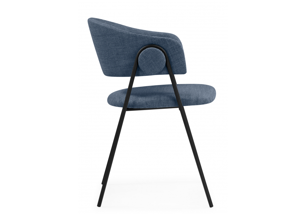 Стул на металлокаркасе Woodville Криспиан синий, черный, ножки черные