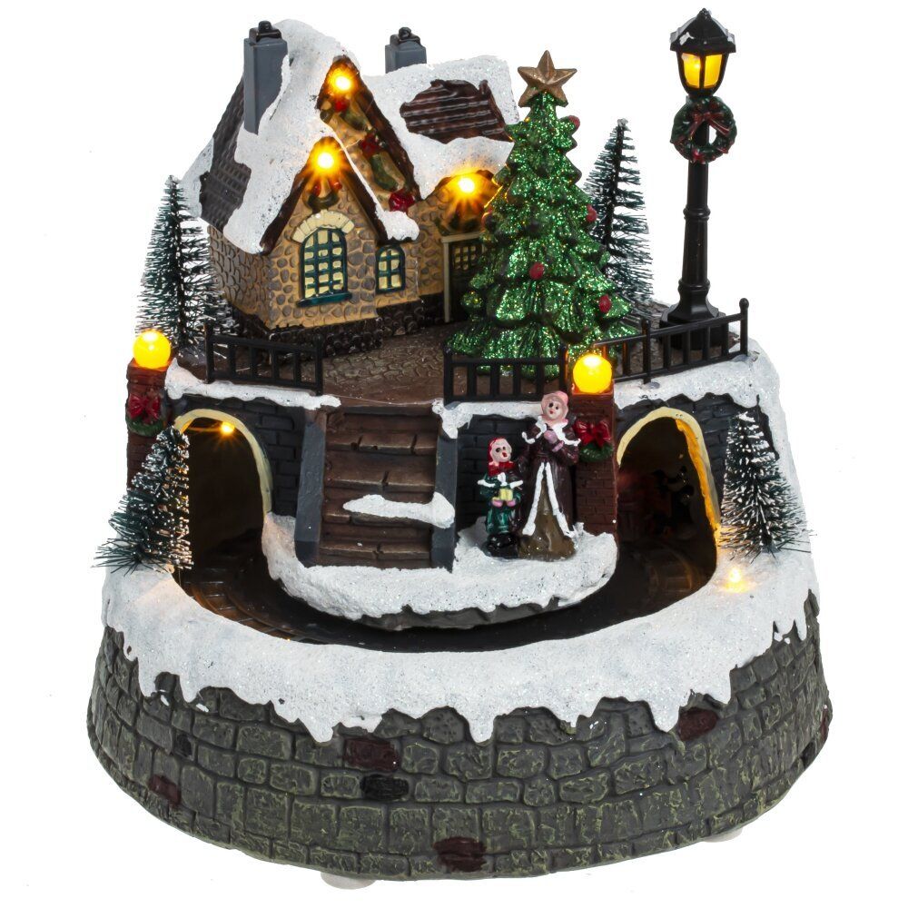 GAEM Фигурка декоративная "Рождество" (4 мелодии, подсвет, движ, 3xAA н/п, +USB), L20 W20 H19 см