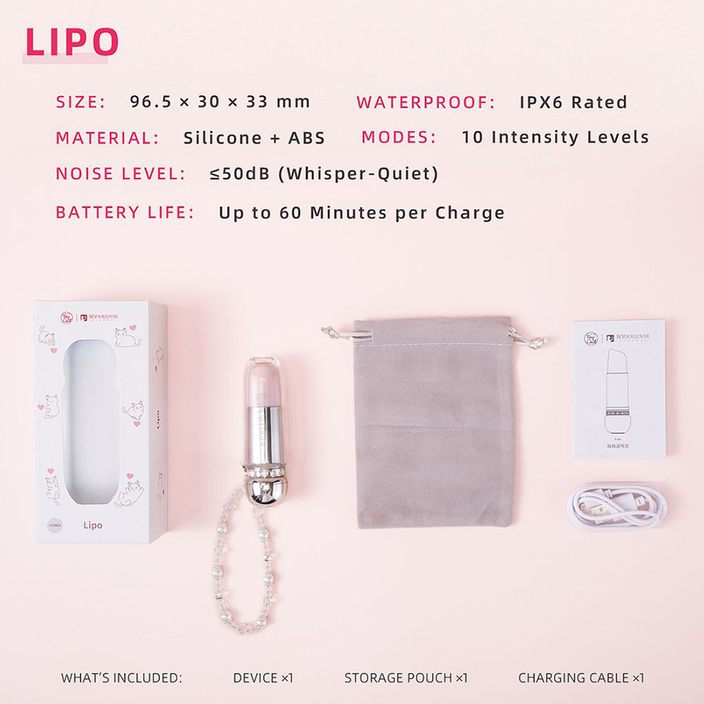 Вакуумный стимулятор 9,6см в виде губной помады BeYourLover Lipo VX580A