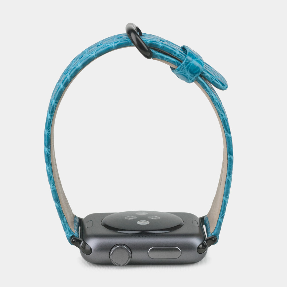 Ремешок для Apple Watch 44/45/46 mm из кожи аллигатора, цвета тиффани