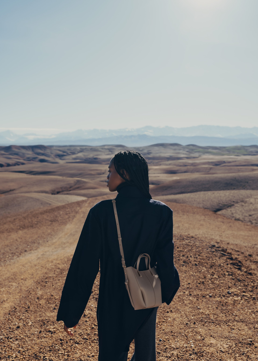 POLENE СУМКА CYME TOTE NANO, СЕРО-КОРИЧНЕВЫЙ