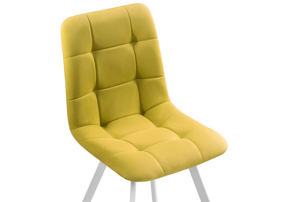 Стул на металлокаркасе Чилли белый / горчичный