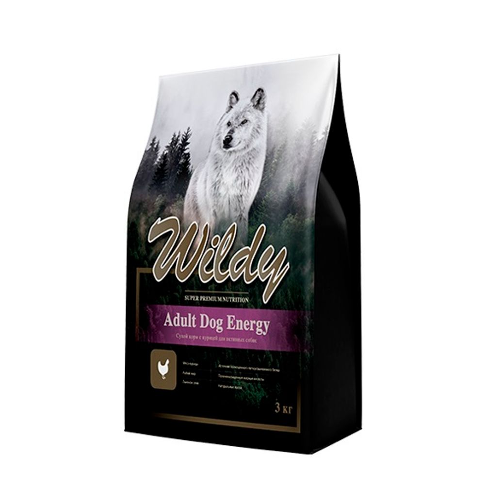 Wildy Adult Dog Energy Сухой корм с курицей для активных собак 15кг