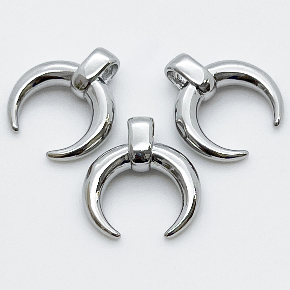 Подвеска Лунница (Месяц), цвет серебро, размер 16*17 мм, цена за 1 шт