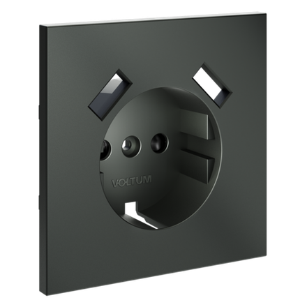 Накладка для розетки с заземлением и защитными шторками, с USB A+A, S70 (титан)