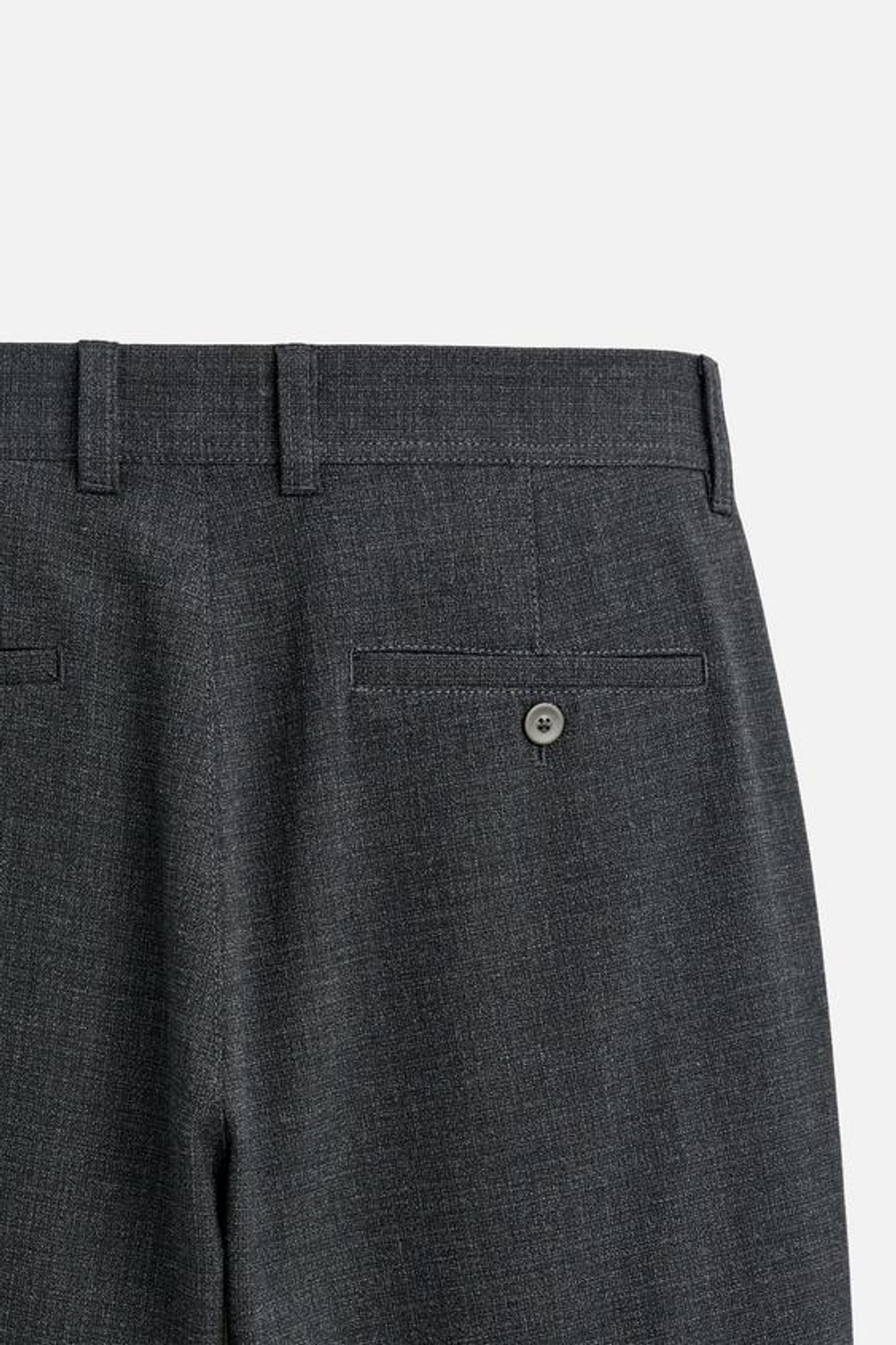 ZARA БРЮКИ КОМФОРТНОЙ ПОСАДКИ ИЗ РЕЛЬЕФНОЙ ТКАНИ, АНТРАЦИТОВО-СЕРЫЙ