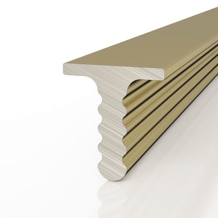 Теневой профиль разделительный анодированный латунный, 3000x7x7,5 мм