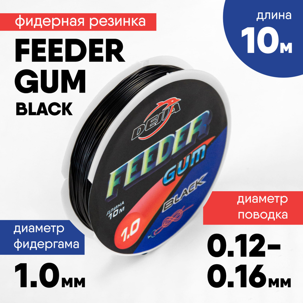 Резинка фидерная Feeder Gum Black (10м)