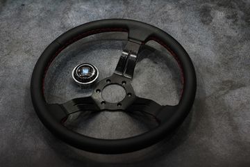 Спортивный руль Nardi style кожа с выносом 40мм чёрный