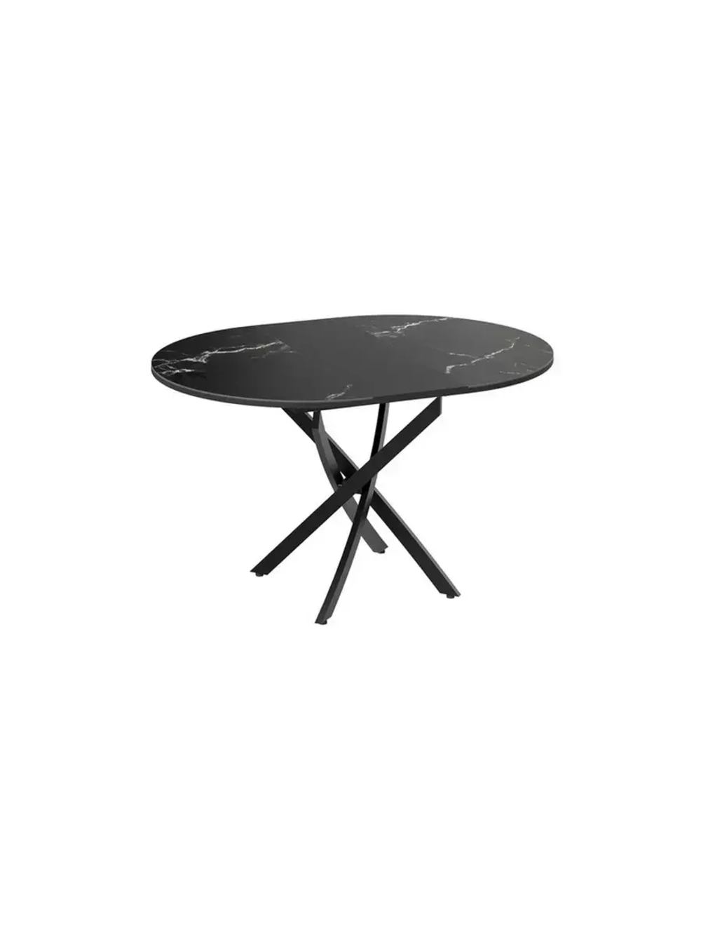 Стол кухонный круглый Стекло матовое мрамор 100(132)х75х75см