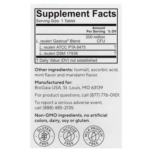 BioGaia, Gastrus®, жевательные пробиотики, 30 жевательных таблеток