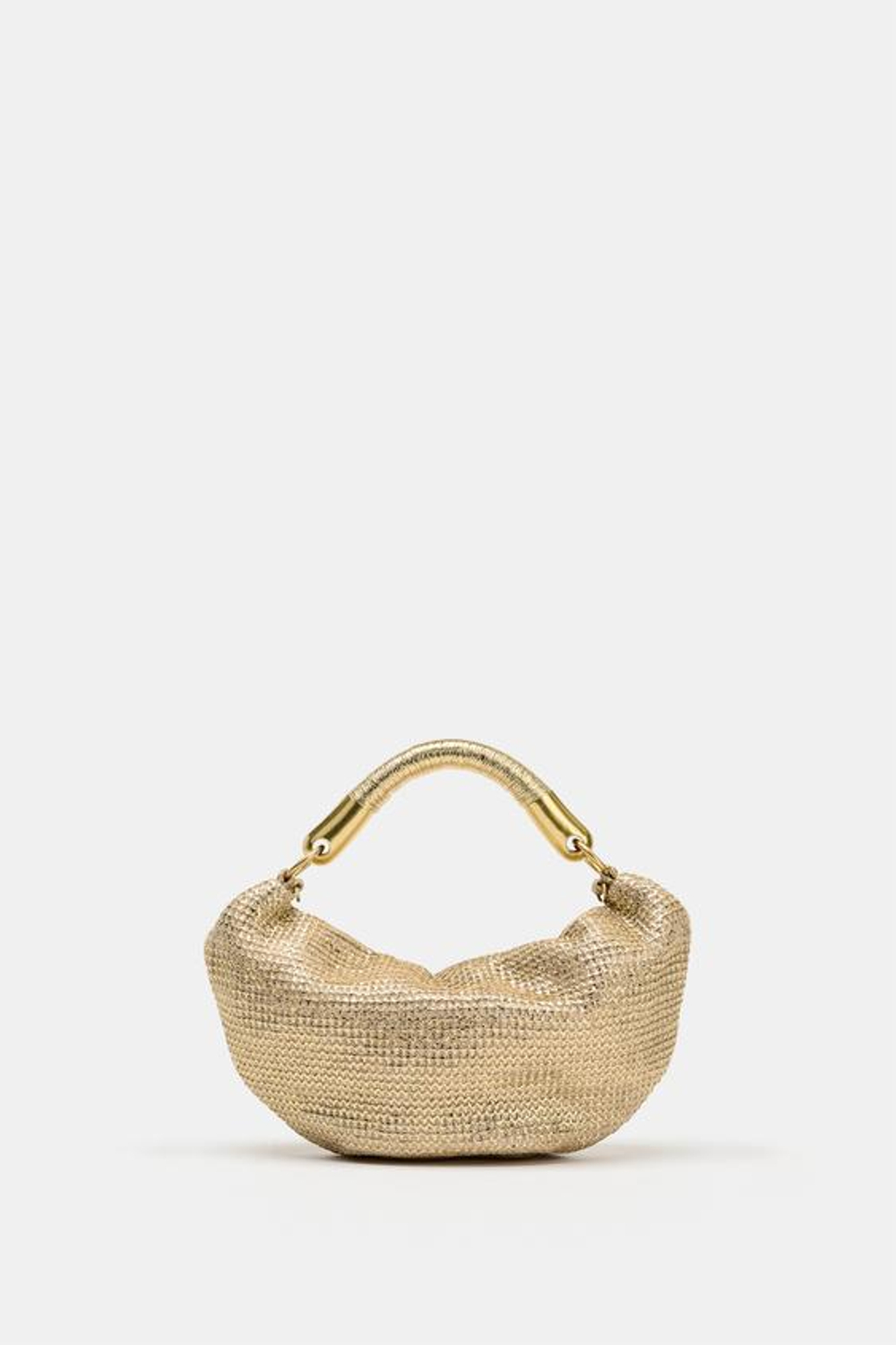 ZARA СУМКА С МЕТАЛЛИЧЕСКИМ БЛЕСКОМ, ЗОЛОТИСТЫЙ