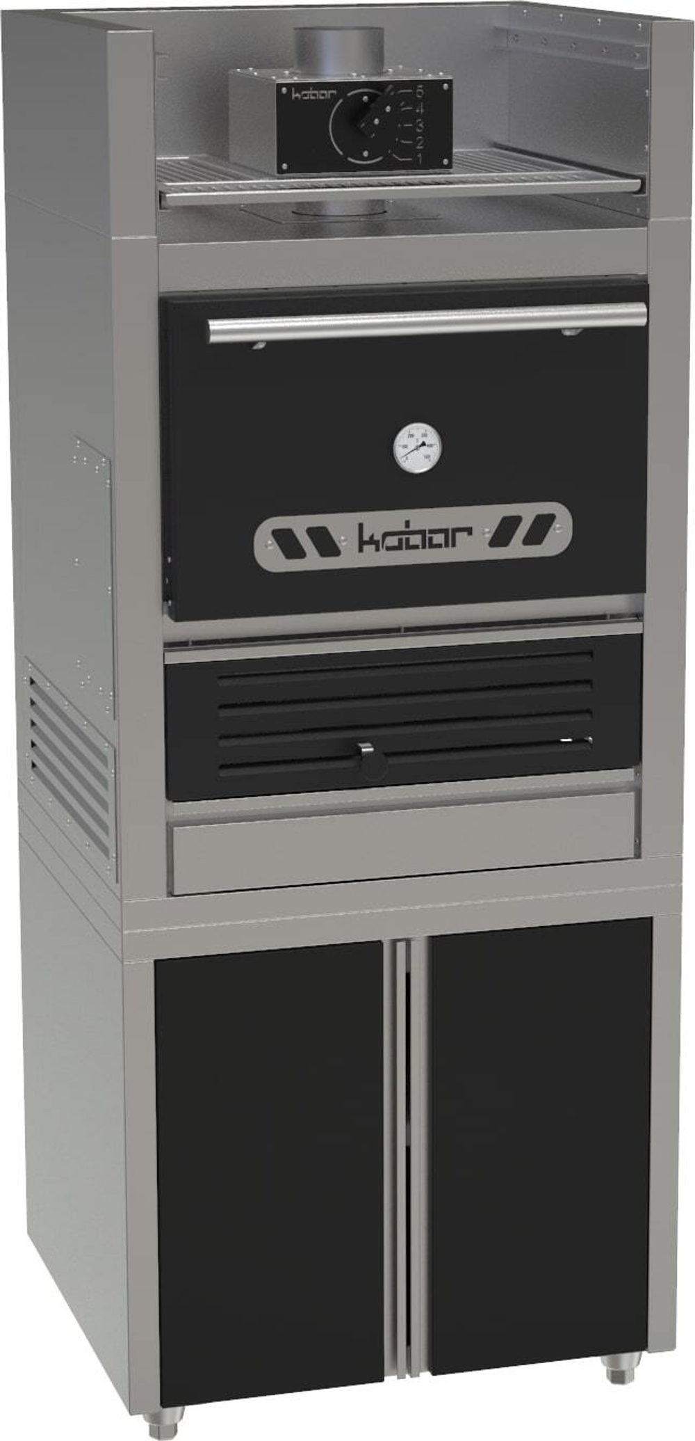 Печь-Мангал Кобор Fire-45-L Bc Подставка + Полка Для Подогрева