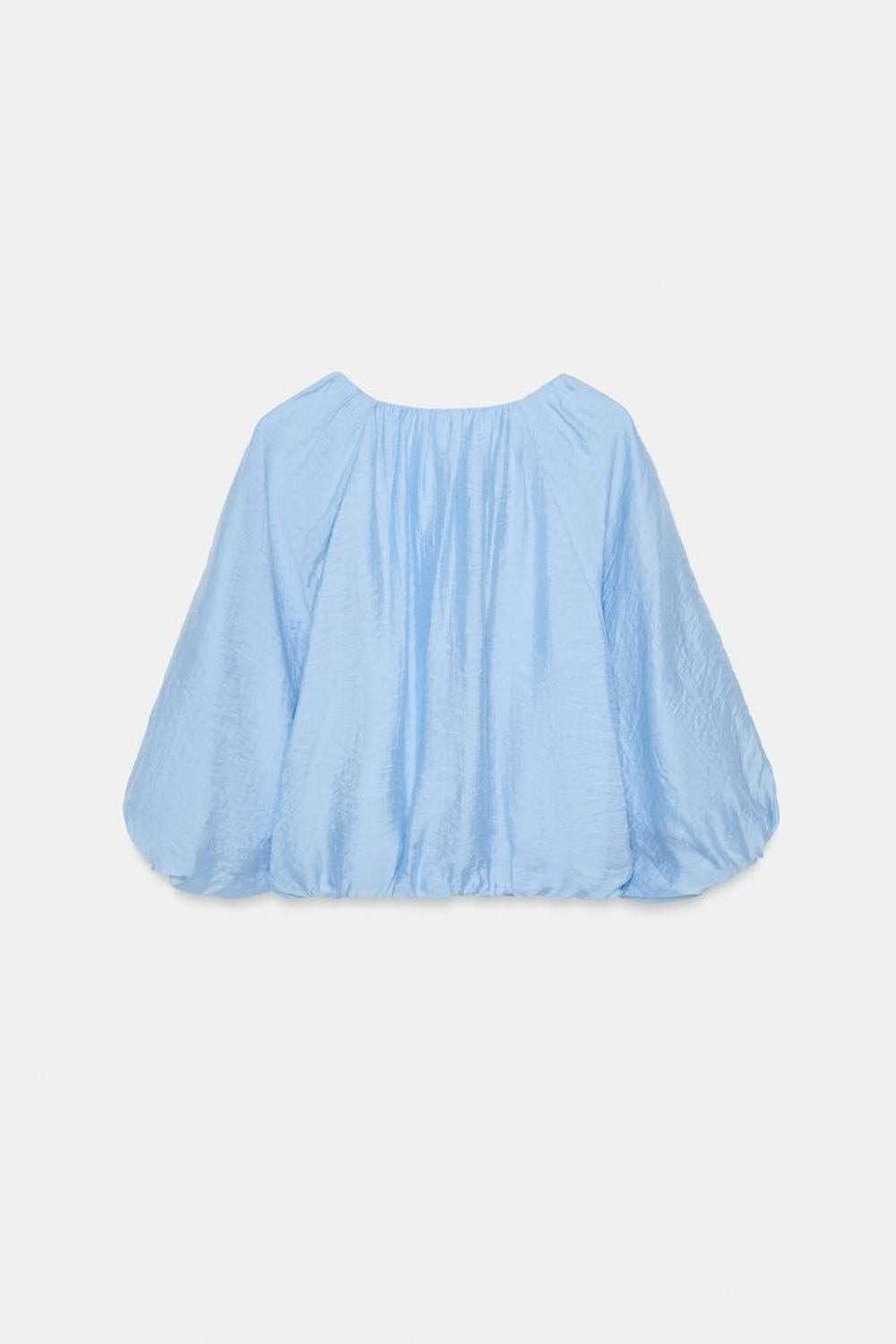ZARA СВОБОДНАЯ БЛУЗКА GLOBO, НЕБЕСНО-ГОЛУБОЙ