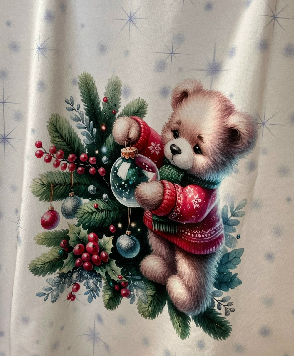 МИШКА - Футер 2х-нитка с лайкрой, компакт пенье ( Запачкан с изнанки, отстирывается!)