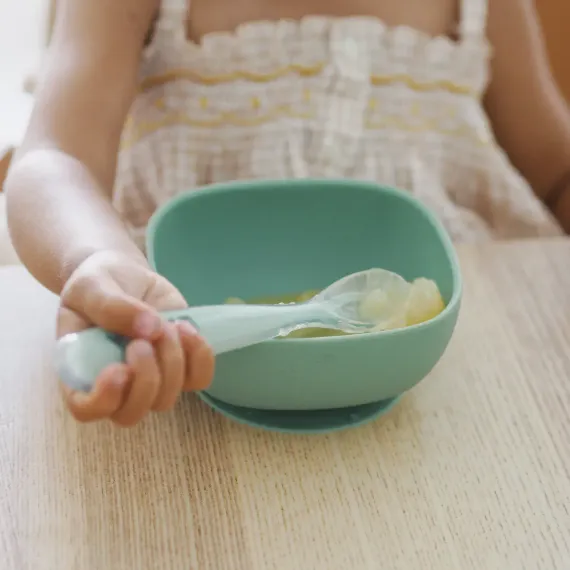 Миска из силикона Beaba Silicone Bowl With Suction Sage Green