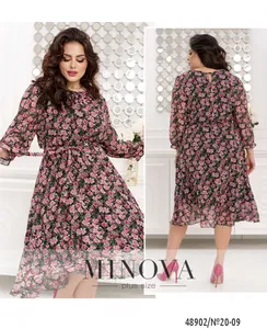 Платье 20-09-черный -малина Minova