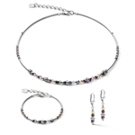 Серьги Coeur de Lion Peach Rose 5082/20-0227 цвет серый, розовый