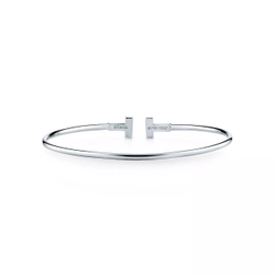 Браслет из белого золота 750 проба, Tiffany. Коллекция T narrow, 💕