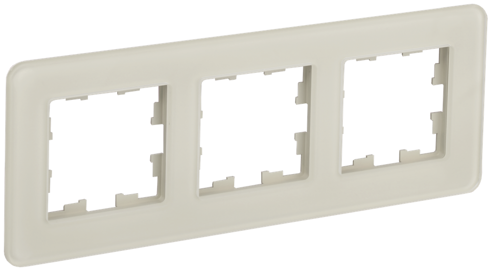 BRITE Рамка 3-местная РУ-3-2-Бр стекло песчаный RE IEK