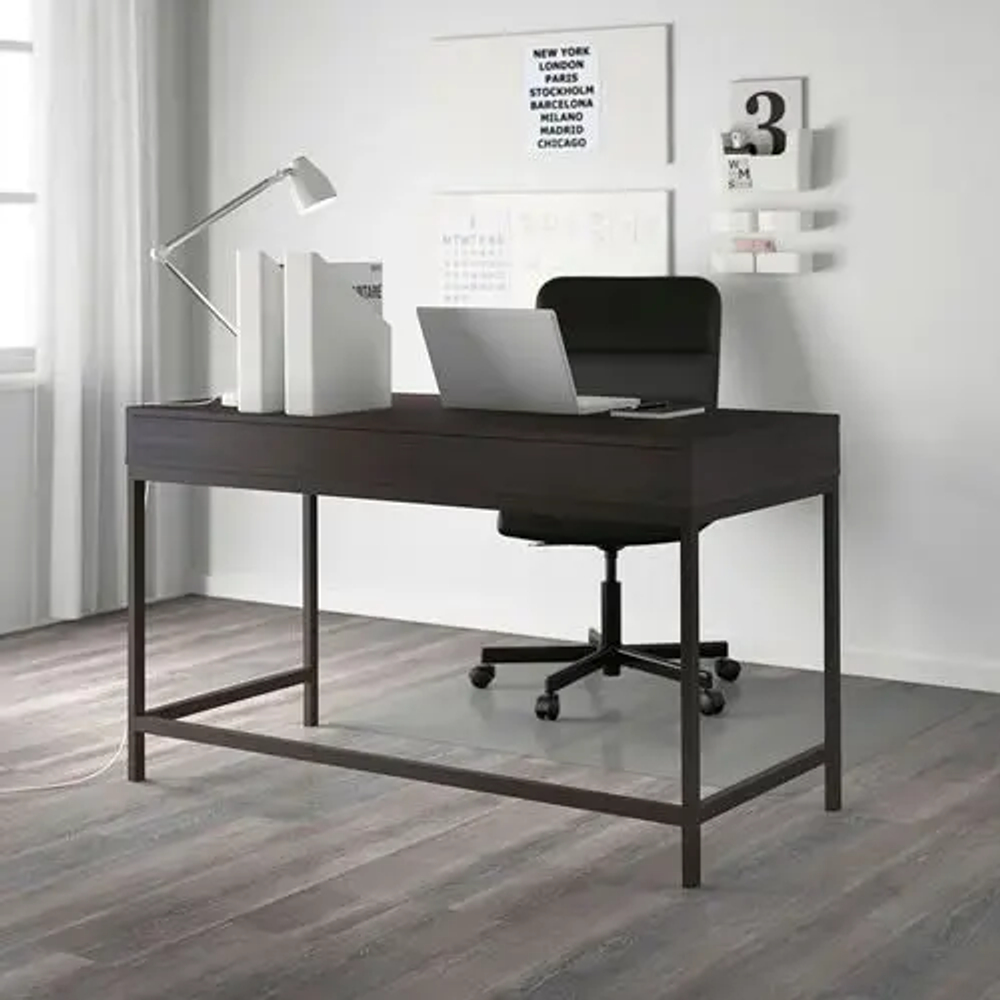Письменный стол с ящиками - IKEA ALEX, 132x58 см, черно-коричневый, АЛЕКС ИКЕА