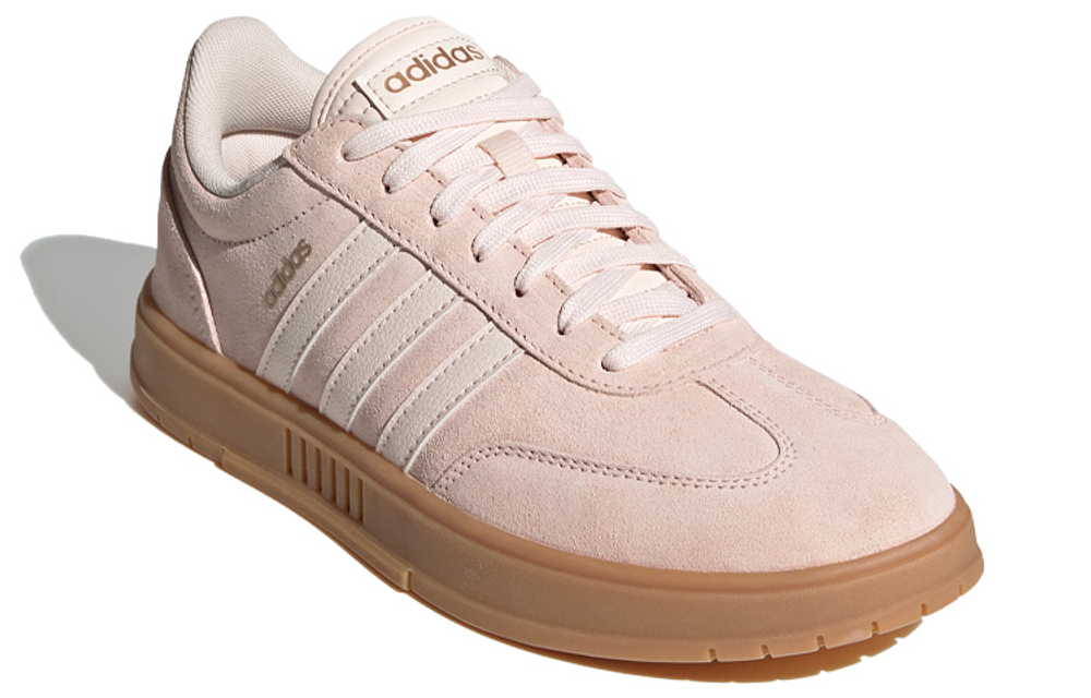 Adidas Neo Gradas Synthetic Leather Slip Resistant Low top Skateboard Shoes Women"s Nude Pink