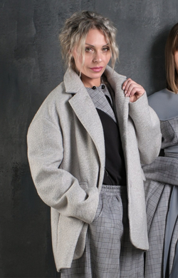 Жакет - полупальто/серо-голубой