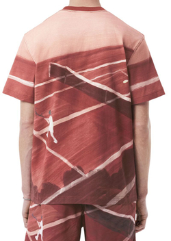 Мужская теннисная футболка Lacoste Classic Fit Tennis Print - Коричневый