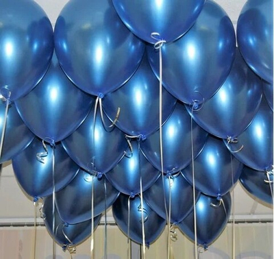 Шары с гелием под потолок Хром Синий 15 шаров