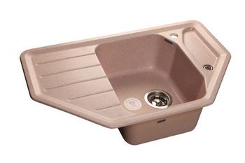 GRANFEST Мойка мрамор CORNER  GF-C--800E угловая 800*500мм  розовый арт.GF-