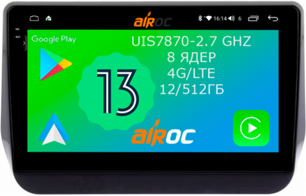 Магнитола для Hyundai Grand Starex 2019+ - AIROC 2K AU-2027 на Android 13, TS20, 12/512Гб, SIM-слот