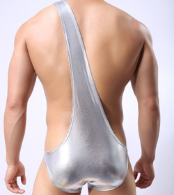 Мужские трусы тонги серебристые WowHomme Silver
