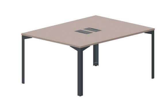 Составной стол на 2 рабочих места 118х156,6х75см (2 металлических  аутлета)